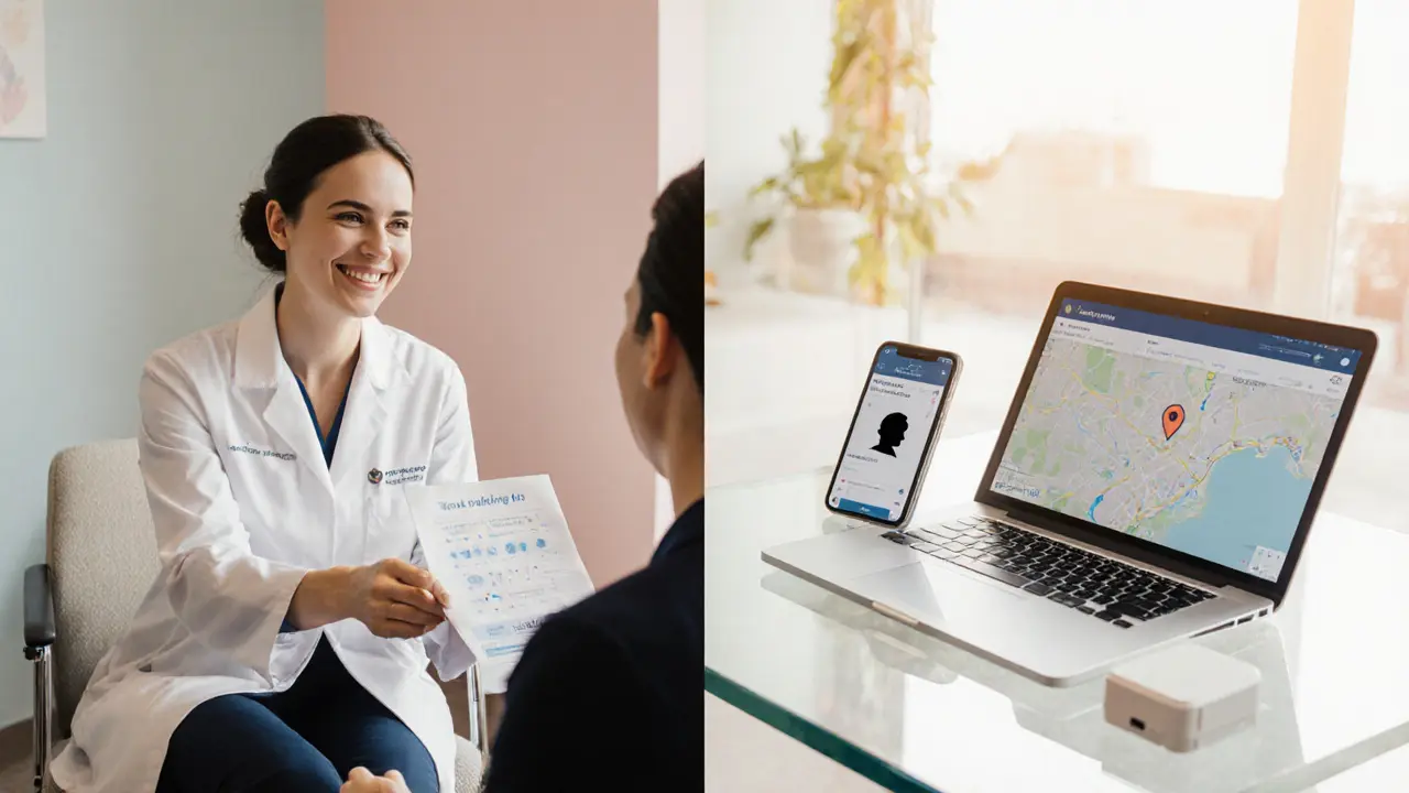 Health clinic and secure booking setup showing trust and safety tools.
