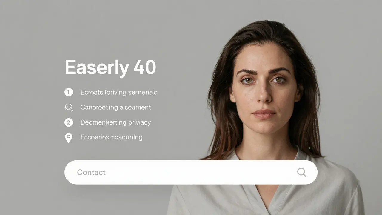 A minimalist private escort website with a portrait and language list, no social media or identifying marks.